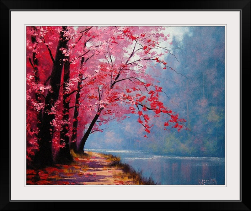 «River Bend» par Graham Gercken - reproduction, Cadre noir, H 24 po x l 28 po x P 1 po