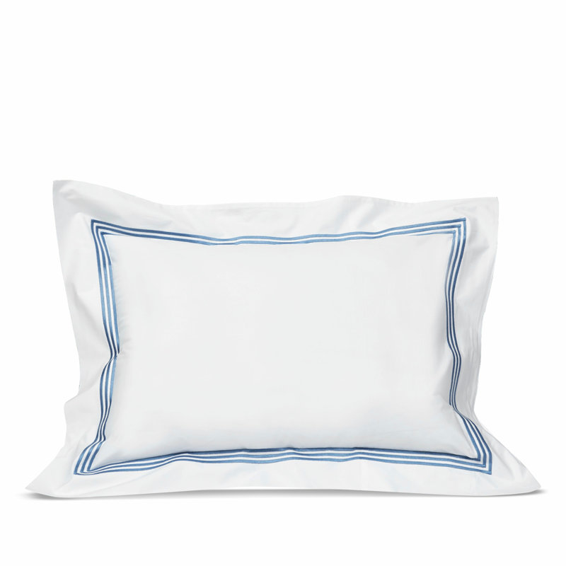 Platinum Sham, White/Air Force Blue, King Sham