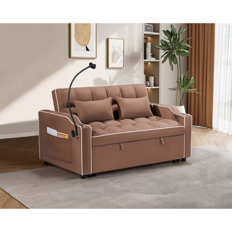Versatile Foldable Sofa Bed with Multiple Functions and Modern Design, Brown