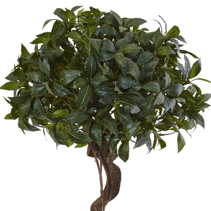 54'' Faux Boxwood Tree in Metal Planter