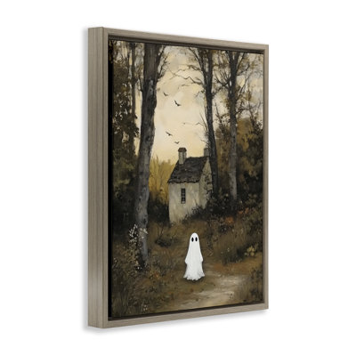 Little Ghost in Cottage Forest Floating Frame, design by Arlington Prints