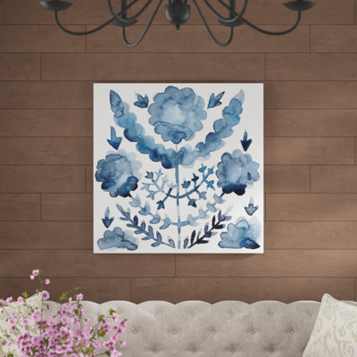 Indigo Ornament I by Chariklia Zarris - Wrapped Canvas Painting