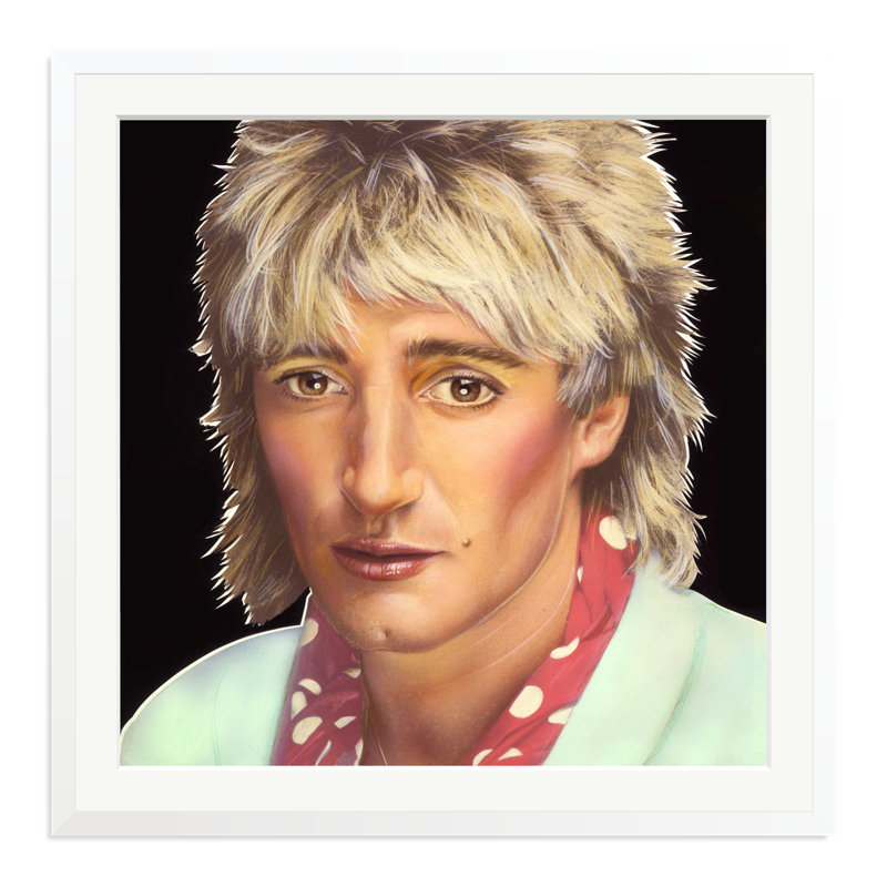 Rod Stewart, White, 33" H x 33" W