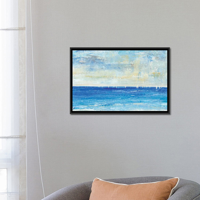 « a perfect day to voile i », reproduction sur toile, Toile avec cadre noir, Pas de tapis, H 32 po x l 48 po x P 1,5 po