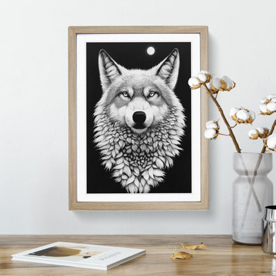 Monochrome Wolf No.1 - Framed Print