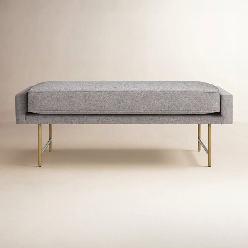 Bank Upholstered Bench, Vern Grey