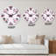 Horloge murale à motif de fleurs roses et rouges sur fond rose-2086664411