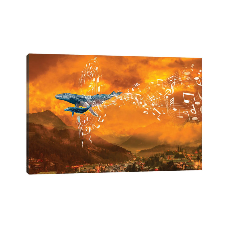 Whale Music In The Mountains by David Loblaw - Wrapped Canvas Print, 20.32 cm H x 30.48 cm W