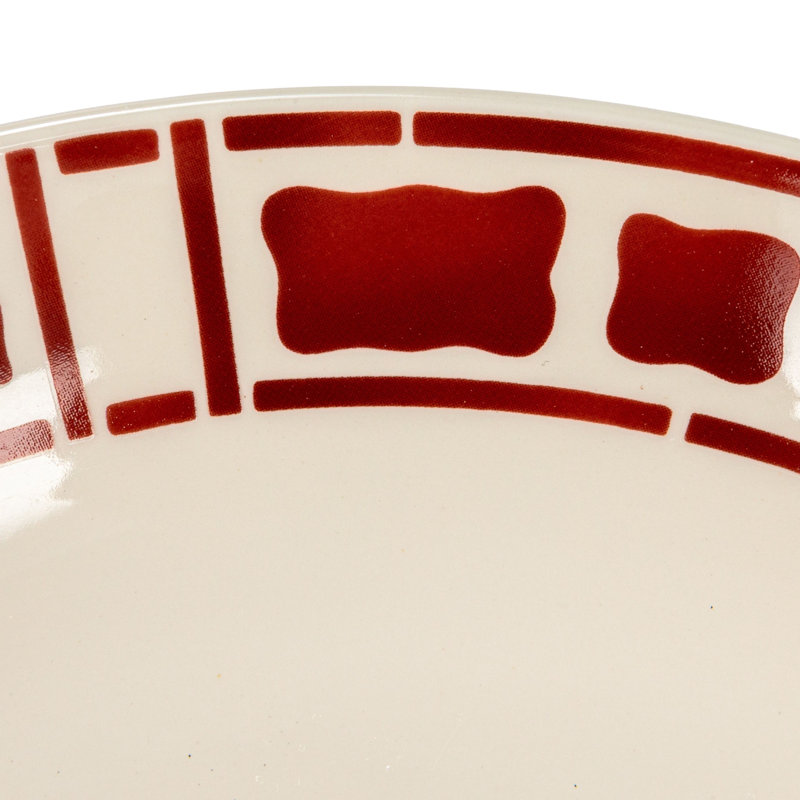 Hand-Painted Stoneware Footed Bowl With Pattern