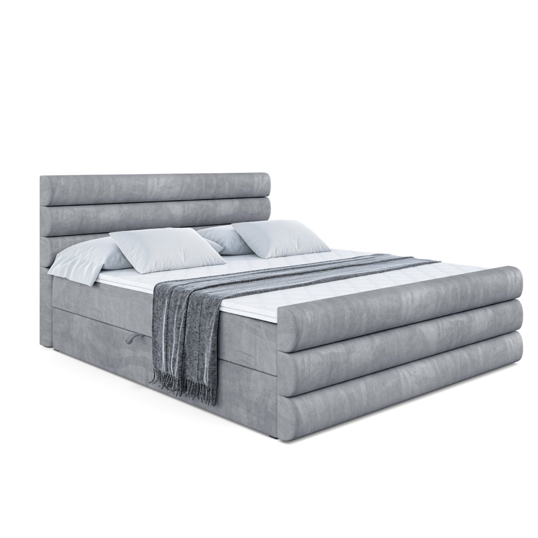 Boxspringbett mit Bettkasten und Topper