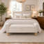 Banc de rangement avec repose-pieds, beige