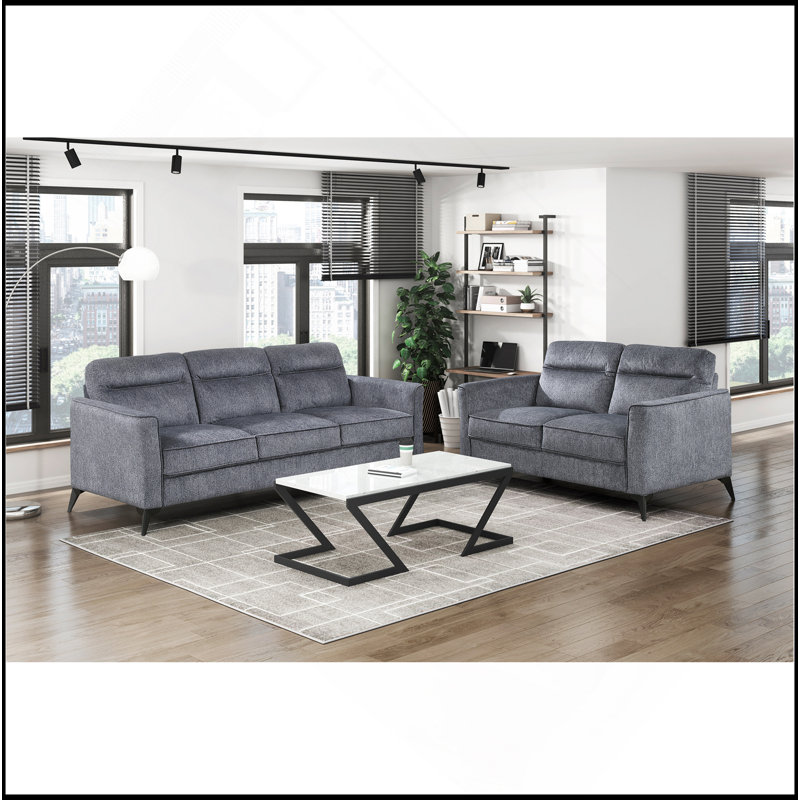 Ensemble de canapé 2 pièces Modern Living, Gris foncé