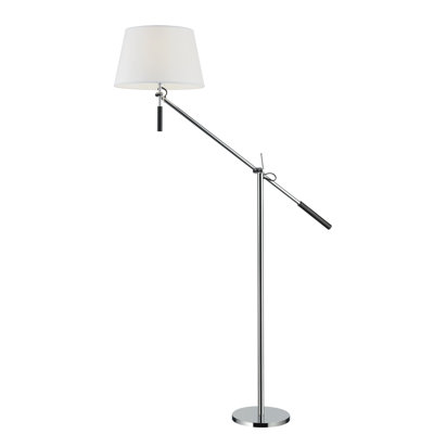 Laramie 180cm Chrome Swing Arm Floor Lamp