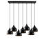 Modern Industrial Chandelier, Black Metal Body, Adjustable Height, 44 x 16 x 45 inches | Base Plate 30.7 x 9.4 x 1.2 inches | 7 x E27 Socket (Max 40W) | Stylish Scandinavian Design for Dining & Living Spaces-1632173375