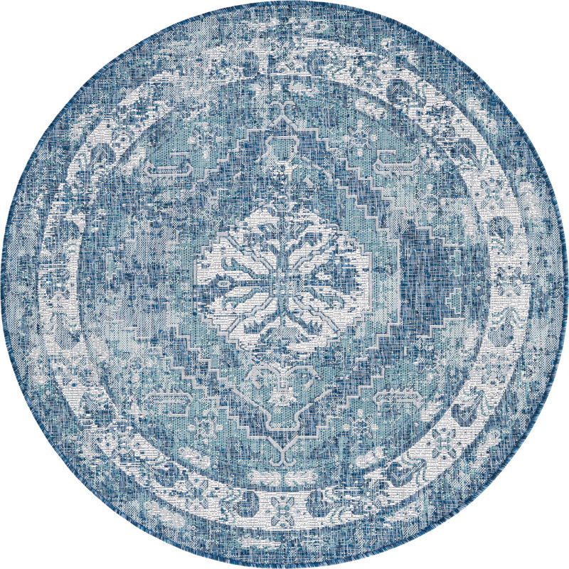 Outdoor Nile Area Rug Tidal Color, Round 5'3"