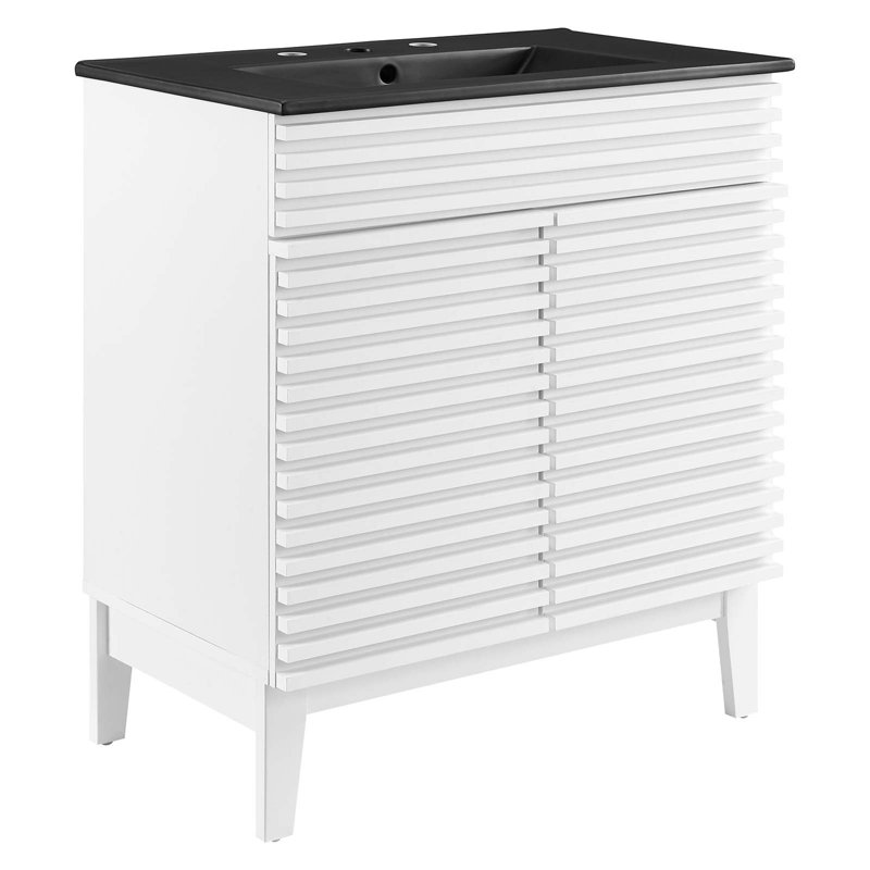 Meuble-lavabo 30 po Render par Modway, Blanc / noir