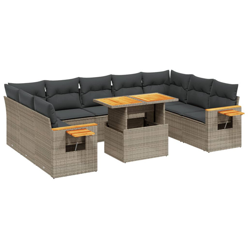 Ensemble de canapé de jardin Vidaxl gris