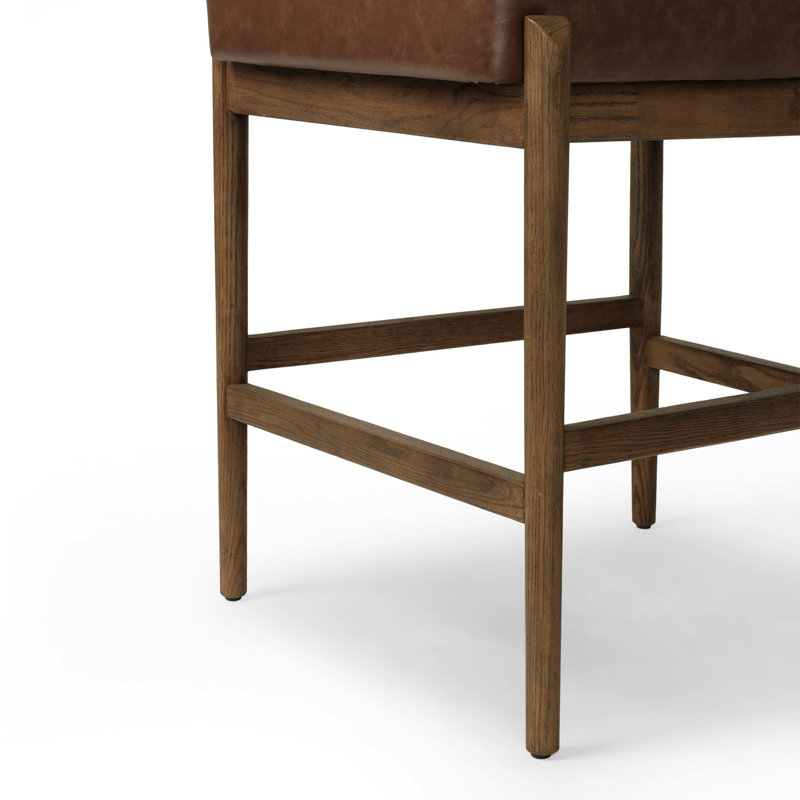 Jazelle Stool, Altair Sienna/Leather, Counter Stool (27" Seat Height)