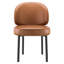 Chaise de salle à manger Aleshire rembourrée avec siège en similicuir et pieds en métal-131144740