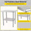 Table de travail en acier inoxydable avec pieds de nivellement réglables, table de préparation de cuisine robuste NSF avec tablette réglable, table utilitaire en métal pour restaurant, camion de nourriture, petite cuisine, bar à domicile-127379645