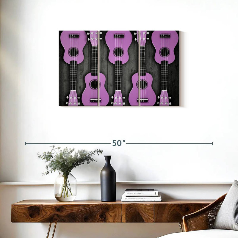 Abarca Purple Acoustic Guitars, 20" H x 33" W