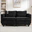 Causeuse-lit convertible moderne de 63 po avec ports USB pour le salon et la chambre à coucher | Noir | Velours côtelé Sofas
