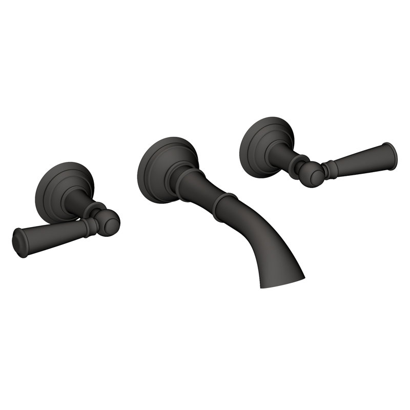 Aylesbury Wall Mount Bathroom Faucet, Flat Black