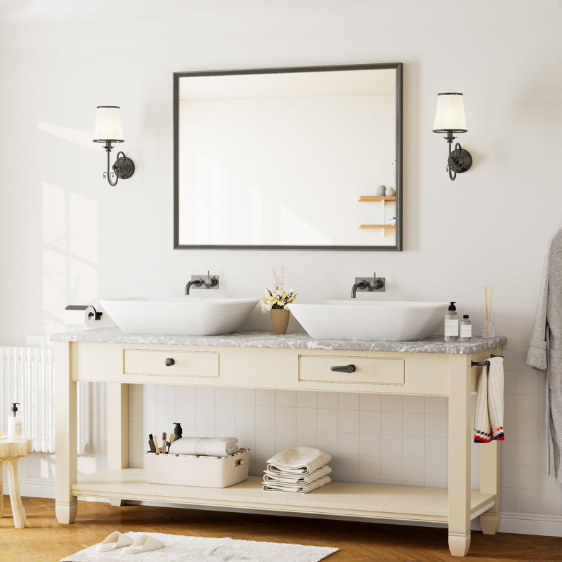 Miroir de salle de bain, Noir, 30''×40''