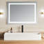 Pensen 42"x18" Matte White Solid Surface Rectangular Wall Mount Bathroom Sink with Faucet Hole
