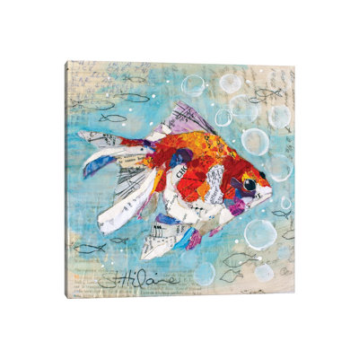 «Fan Tail Goldfish» par Elizabeth St. Hilaire - Estampe numérique sur toile tendue avec châssis