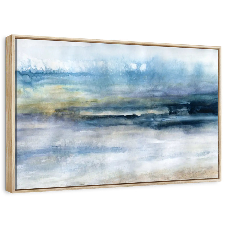 Vent et eau II, Cadre flottant en bois naturel, 19 po x 13 po