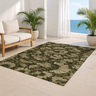 Tapis d'intérieur et d'extérieur brun Botanical