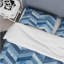 Ensemble de housse de couette moderne à motif de chevrons bleu et argent III-109155216