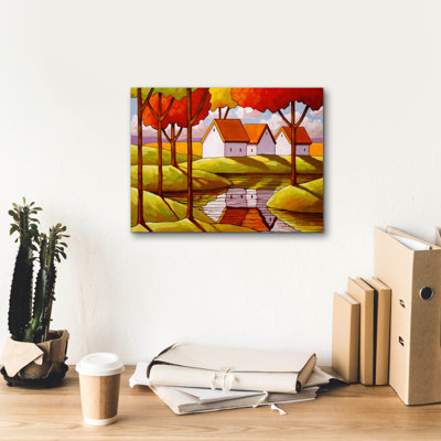 Toile épique Graffiti «Trees and Stream» par Cathy Horvath-Buchanan, art mural sur toile, 34 po x 26 po