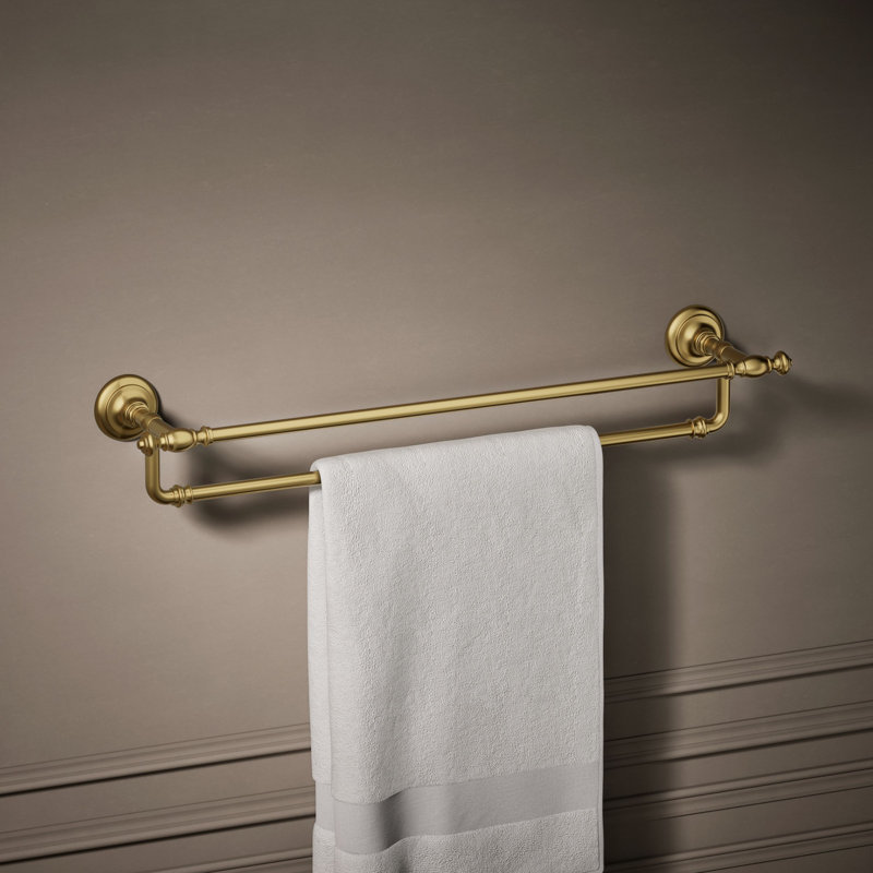 Artifacts® Double 24" Wall Mounted Towel Bar, Vibrant Brushed Gold