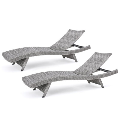 CRETE WICKER CHAISE LOUNGE