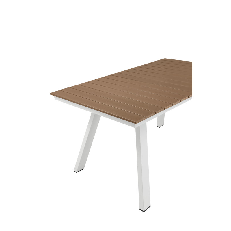 Table de salle à manger d'extérieur en aluminium Jack, Teck