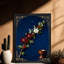 Art encadré noir Branches de fleurs tranquilles et élégantes, impressions de style rétro-215989421