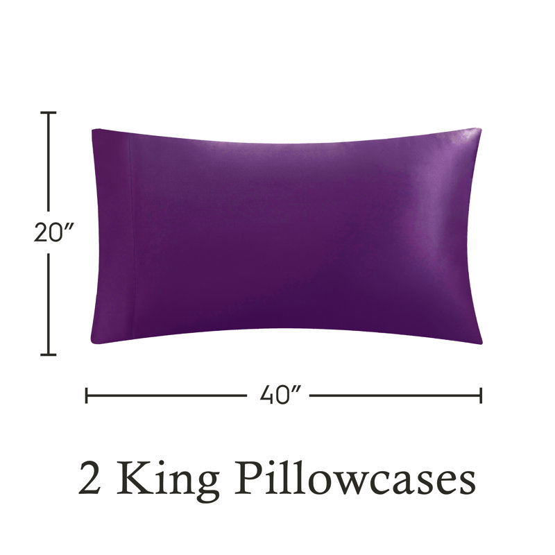 Satin Pillowcases, King Pillowcase, Purple