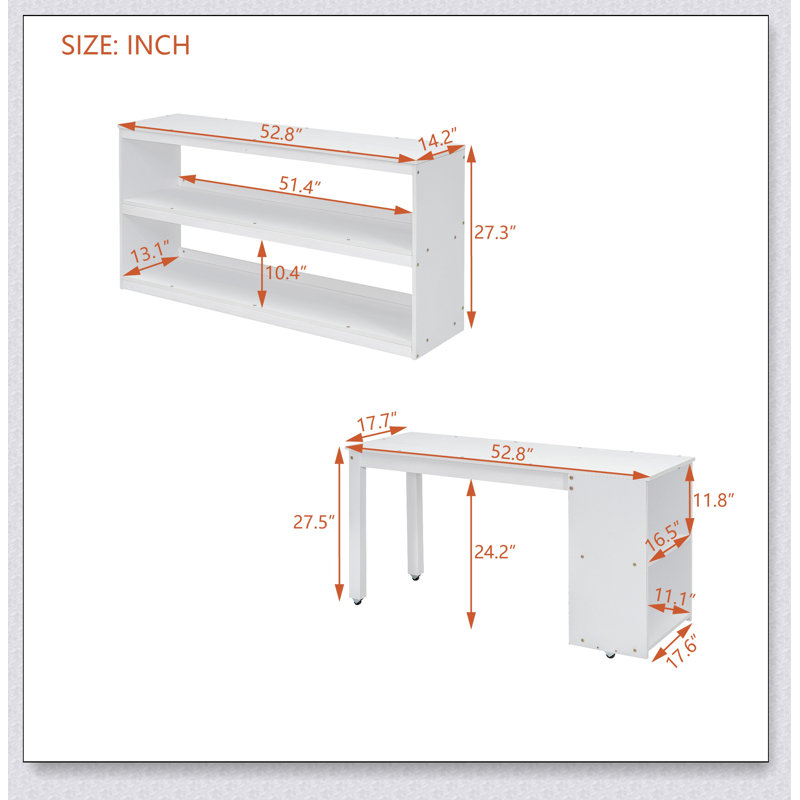 Lit mezzanine avec bureau d'écriture rétractable et tiroirs, Blanc