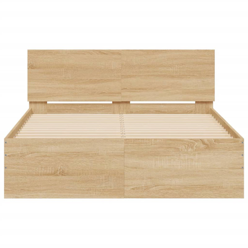 Nobue Bed, Sonoma Oak, Small Double ( 120 x 190 cm)