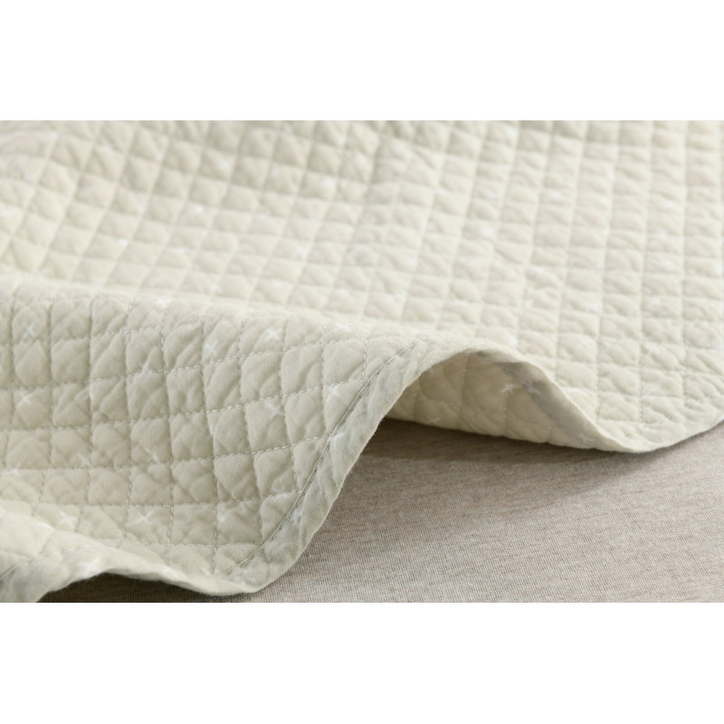  Jeté en courtepointe en coton, Beige