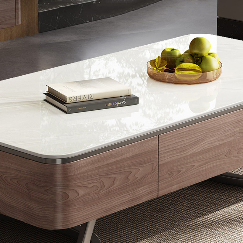 Light luxury rectangular rock table, 17.7" H x 47.2" L x 27.6" W