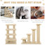 4 escaliers pour animaux multiniveaux - Poteau à griffer pour chat de 25 pouces de couleur beige, confortable pour les chats