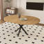 Table de salle à manger extensible ronde pour 2 à 6 personnes, table extensible avec base en acier au carbone, mobilier moderne peu encombrant