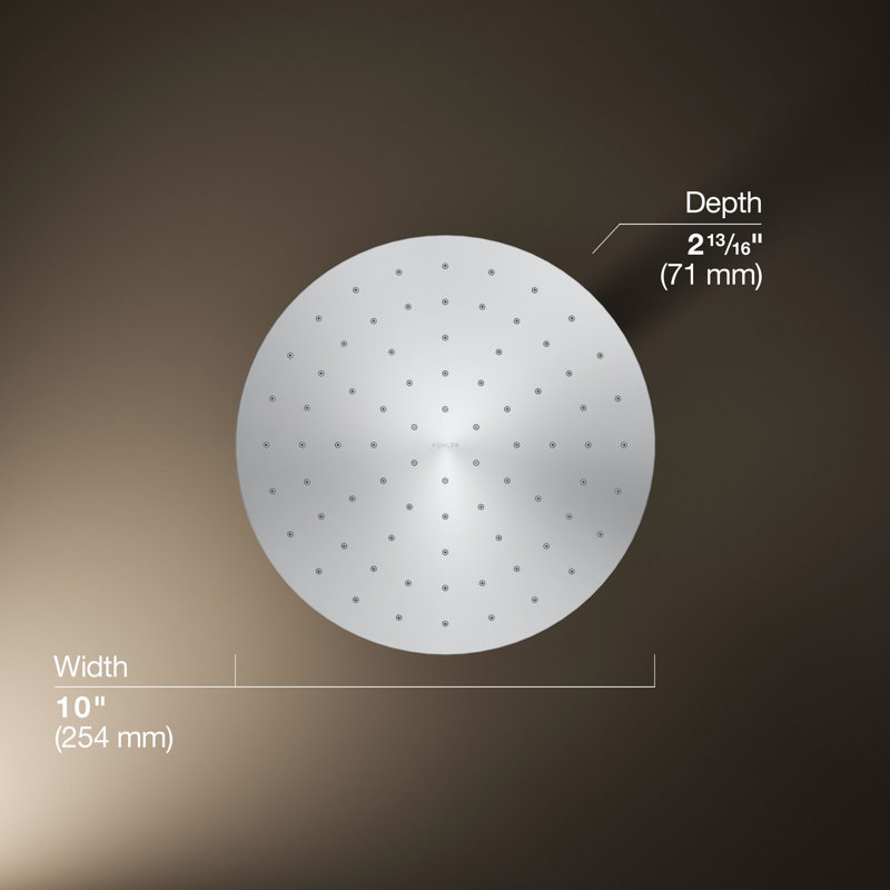 Contemporary Multi Function Rain Shower Head, Polished Chrome, Square, 1.75 GPM