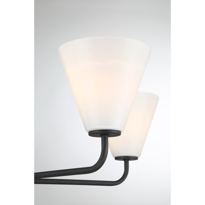 Lustre Hashimoto , 5 lumières, Noir mat, H 9,25 po x l 30 po x P 30 po