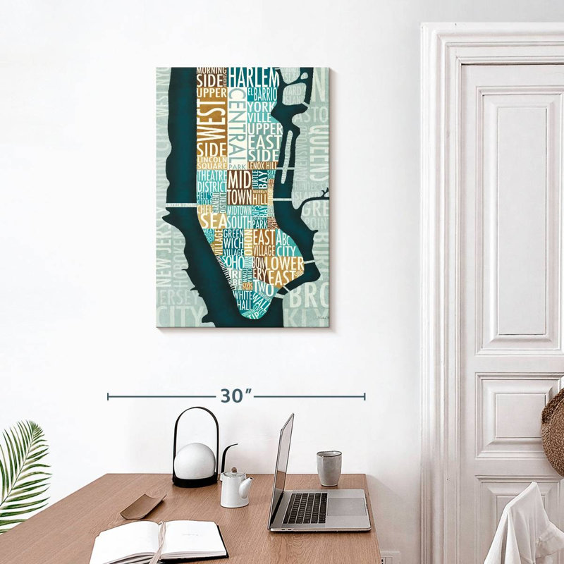 Carte Aliaz Manhattan bleu-brun, H 30 po x l 20 po