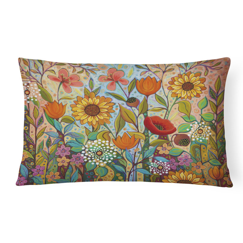 Outdoor Throw Pillow, Joy in the Morning Flowers