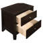 Table de chevet rectangulaire à 2 tiroirs Cappuccino avec 2 tiroirs de rangement, structure en bois massif, pour la chambre à coucher, 25,59 pouces de hauteur, 21,42 de largeur, 15,3 de profondeur, finition brun chaud, hauteur, largeur, profondeur